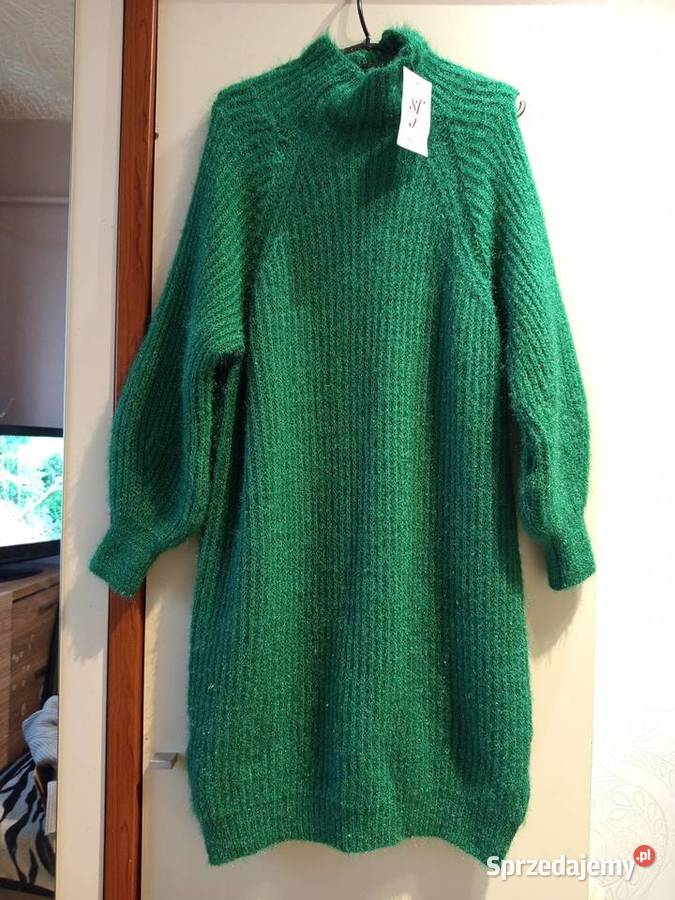 Długi swetersukienka zielona nowa Choszczno