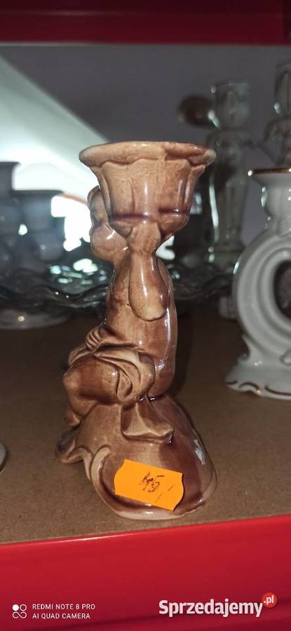 Świecznik Brązowy Porcelana Puto pomorskie