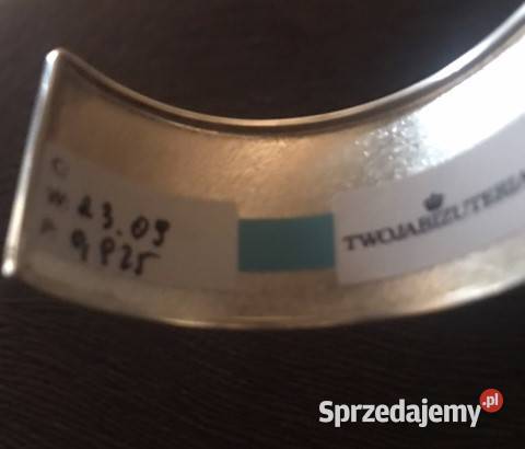 Srebrna bransoleta szeroka gładka wykonana z srebrne