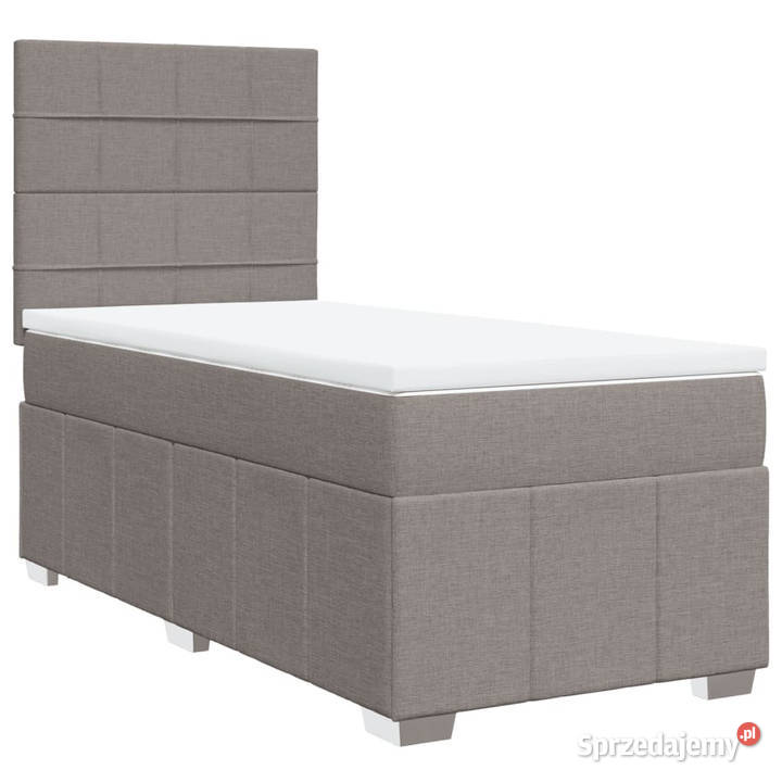 Łóżko kontynentalne z materacem taupe tkanina 150cm mazowieckie Warszawa