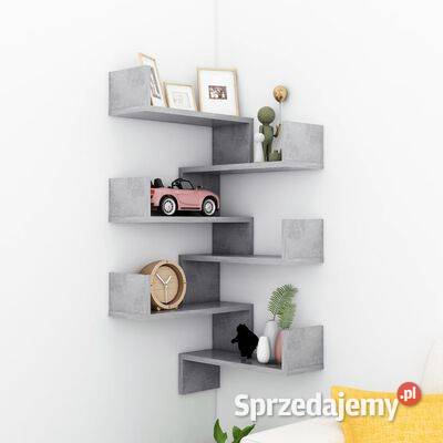 vidaXL Półki ścienne narożne 2 szarość betonu Warszawa sprzedam