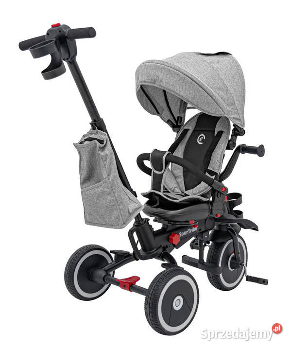 Rowerek Trzykołowy RIDER szary koła EVA z Warszawa