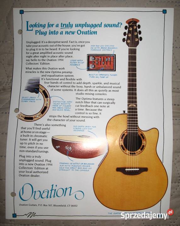 Ovation Retail Lists Guitar Leaflets Ads Lot Kępice