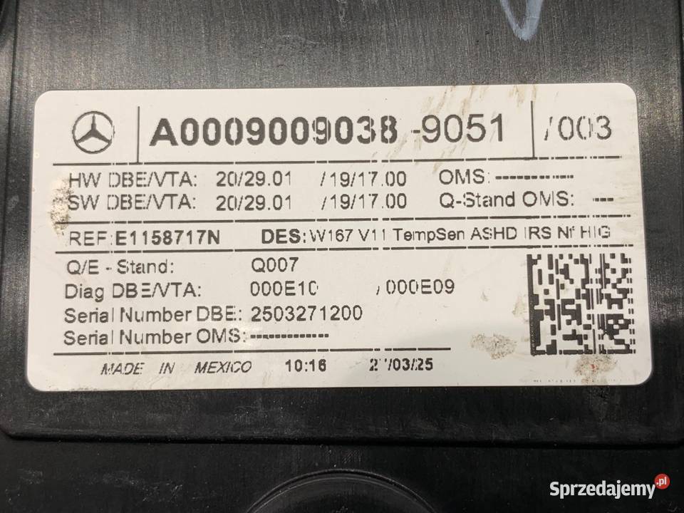 LAMPA SUFITOWA MERCEDES GLE SUV WNĘTRZA