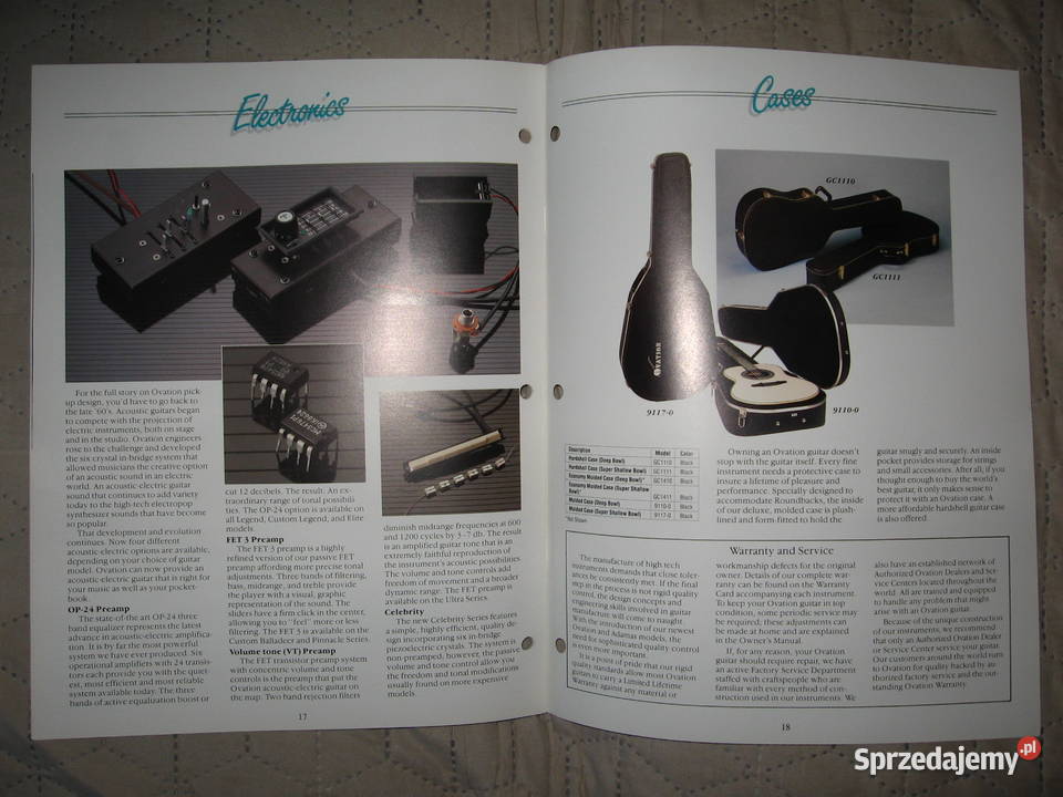 Ovation 1991 katalog gitar Kępice