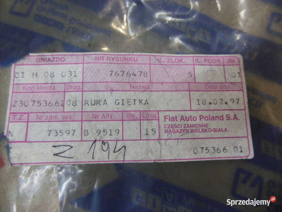 7676478 Oryginalny wąż spryskiwacza szyby Części samochodowe Kozy