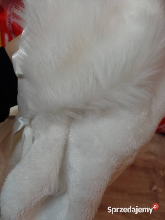 Biała futrzana etola ślubna futrzana narzutka Dla kobiet Kraków