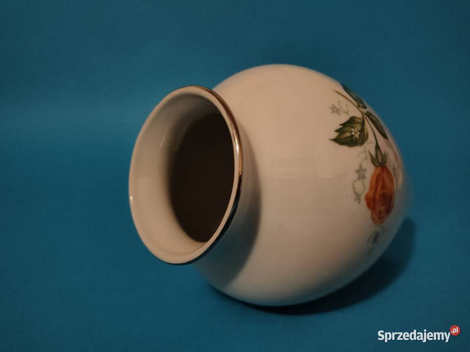 Wazonik Chodzież Wzór w różyczki Porcelana i szkło