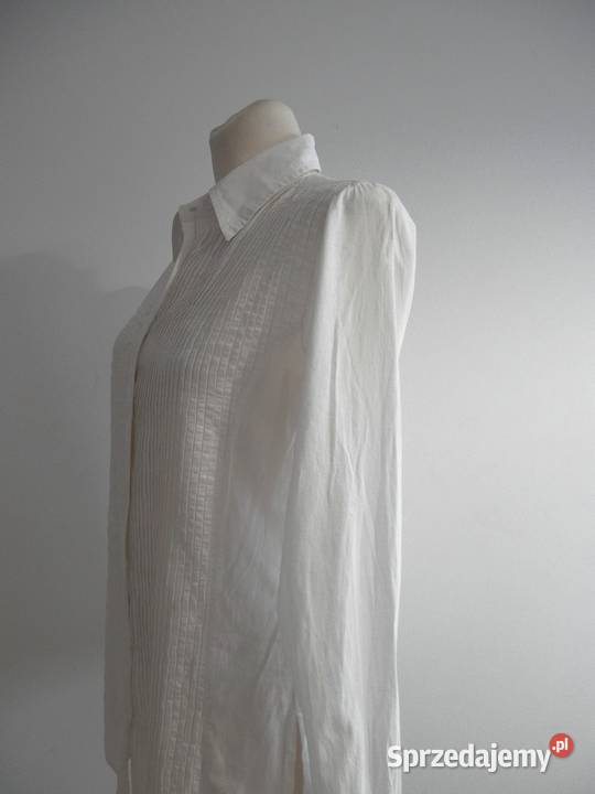 Koszula Bawełniana Biała Długa Taliowana HM 38 Łomża