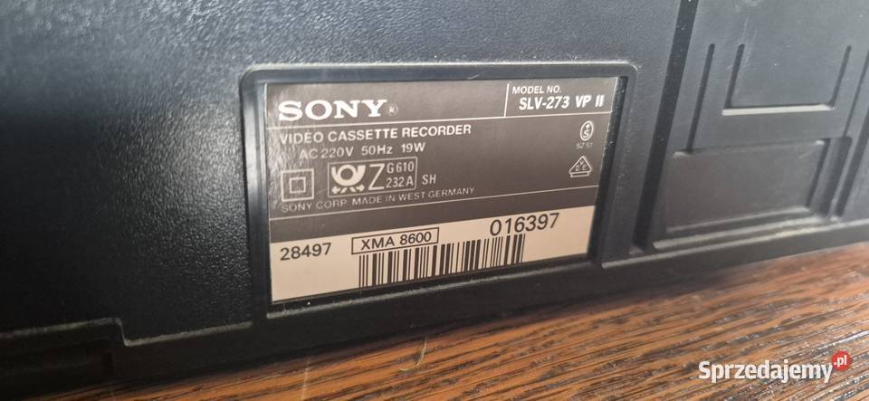 VHS SONY SLV 273 magnetowid