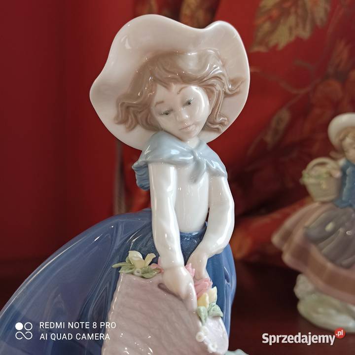 Lladro Figurka Daisa Z koszykiem piknikowym Hand Porcelana i szkło Gdańsk