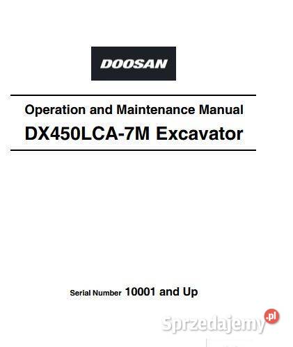 Doosan DX450LCA7 instrukcja obsługi DTR