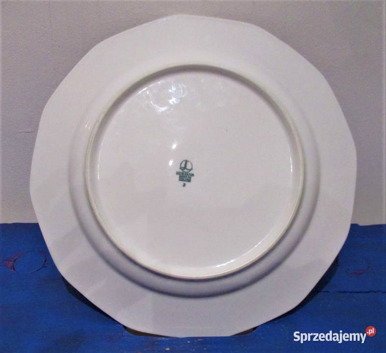 Duży Talerz Geometryczny Porcelana LUBIANA PRL