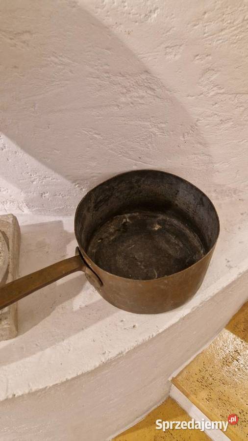 Stary RONDEL GARNEK z rączką z metalumosiądz Lublin