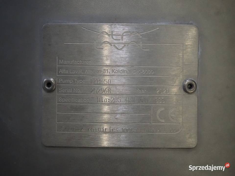 Stacja przyjęcia mleka Alfa Laval Pompa wirowa Krotoszyn sprzedam