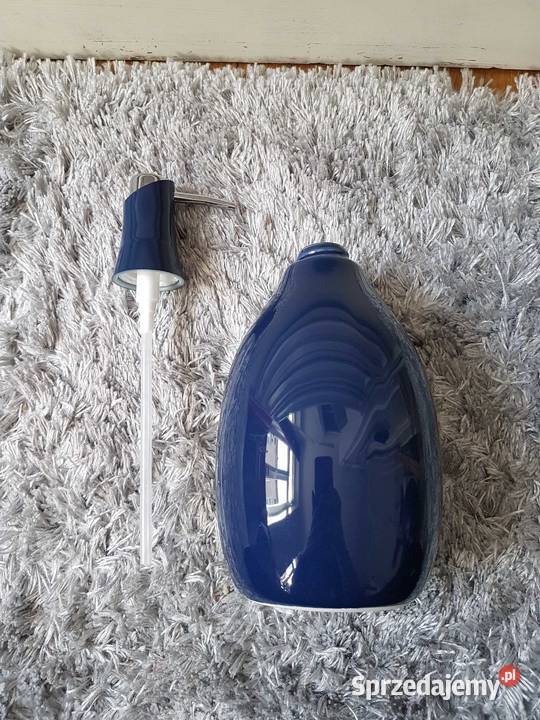 Ceramiczny dozownik do mydła duży 640 ml granat odcienie błękitu Łódź sprzedam