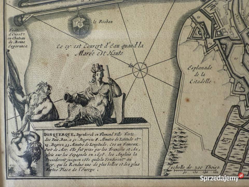 Mapa Antyczny Miedzioryt XVII Wiek Oryginalna Czerwionka-Leszczyny