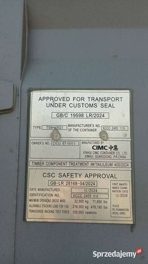 Kontener magazynowy 12 metrowy40HC NOWY Magazynowanie Warszawa