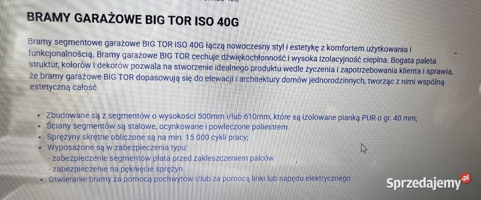 NOWA Brama garażowa BIG TOR ISO 40G 2400x2030 Gostyń