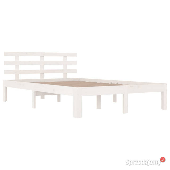 Rama łóżka biała lite drewno podwójna 135x190 195cm sprzedam