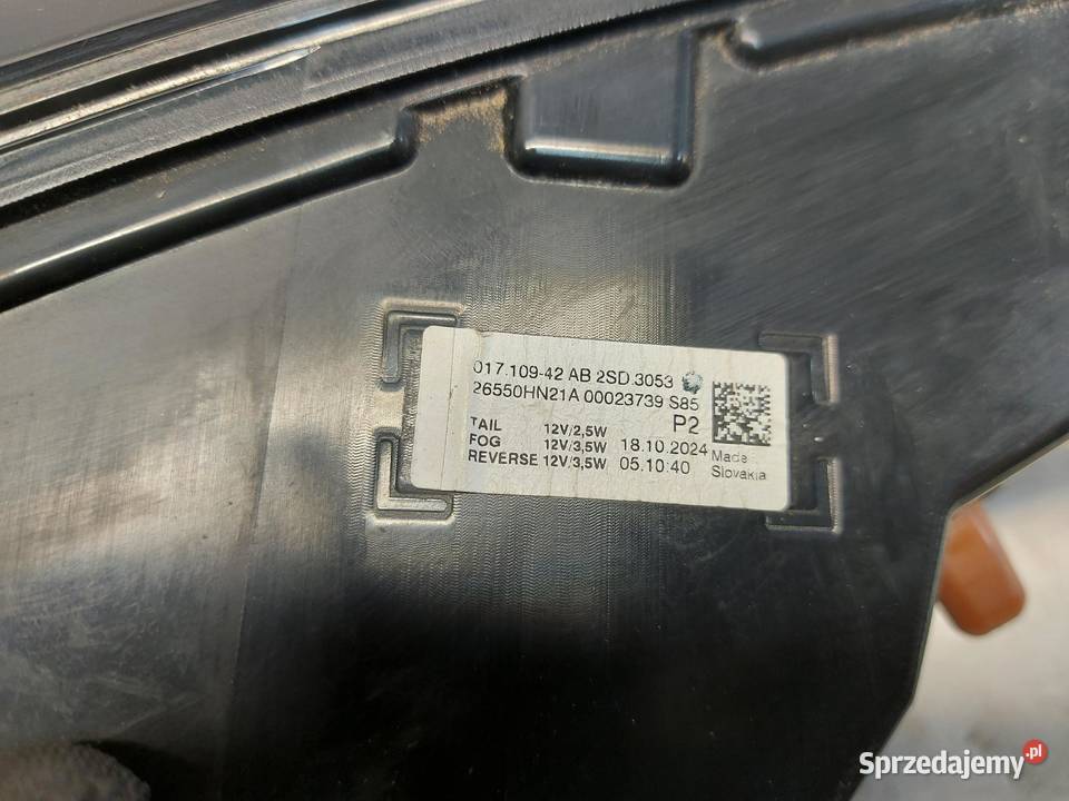 Nissan Qashqai III J12 LIFT Lampa LED klapy