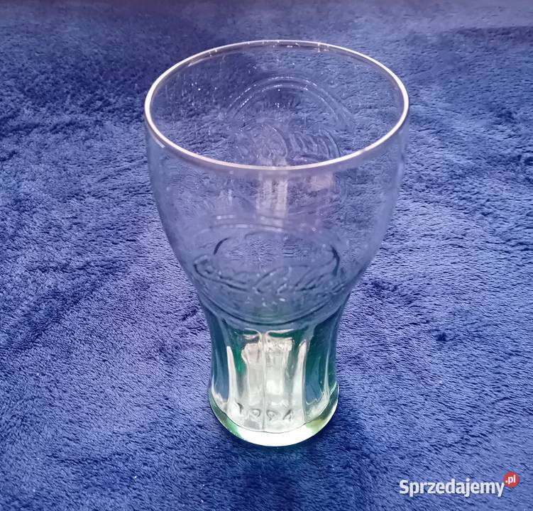 Turkusowa kolekcjonerska szklanka Coca Cola The Koźminek