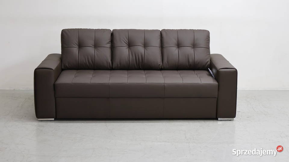 3 osobowa sofa kanapa brązowa SKÓRA naturalna Poznań