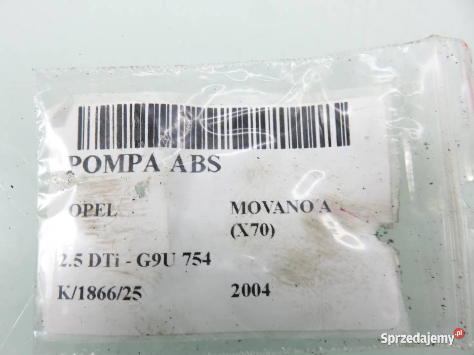 POMPA ABS OPEL MOVANO A 13509006U 13664106 małopolskie sprzedam