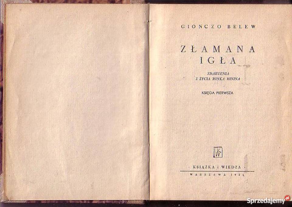 098 ZŁAMANA IGŁA ZDARZENIA Z ŻYCIA MINKA MININA Czyrna sprzedam