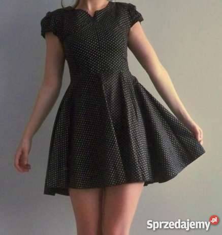 Czarna sukienka w kropki XSS Żyrardów