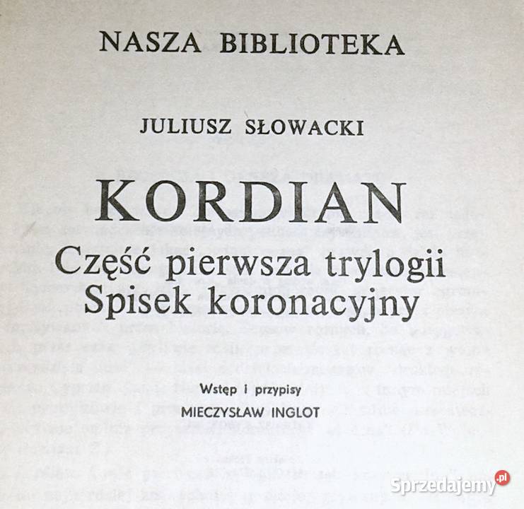 Kordian - Juliusz Słowacki Chełm - Sprzedajemy.pl