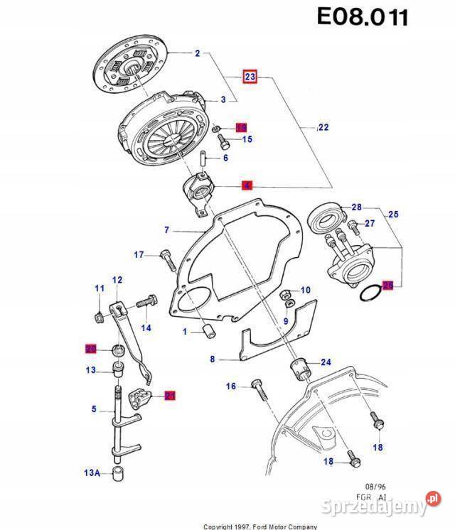 ZESTAW SPRZĘGŁA FORD FIESTA MK4 18 DIESEL