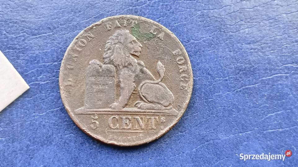 Stare monety 5 cent 1850 Belgia Lesko