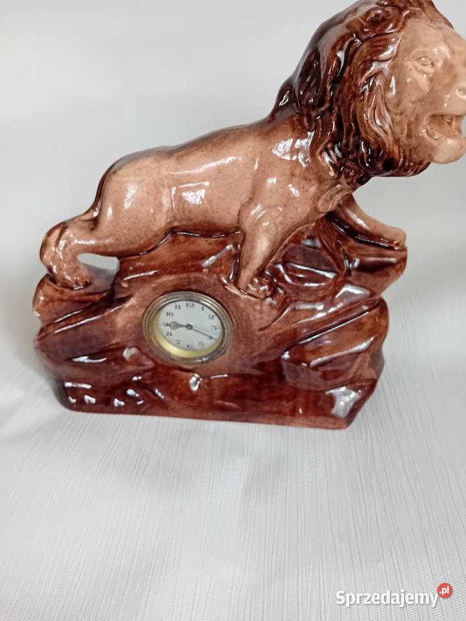 Porcelanowy Niemiecki zegar Kominkowy Elbląg