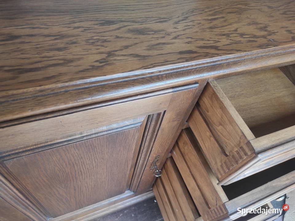 Piękne meble dębowe komoda witryna z drewna Meble do salonu Sypniewo