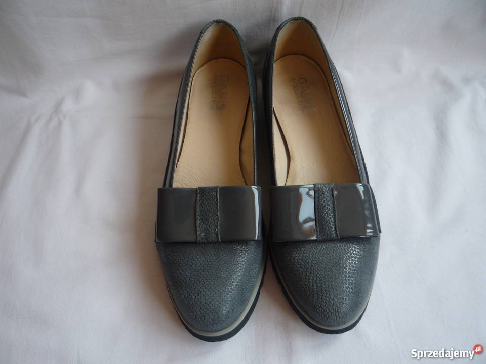 Gamis 38 Półbuty Lordsy Baleriny Skórzane Szare Eksbut Szczecin