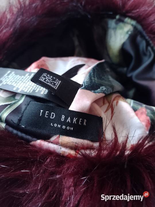 TED BAKERFutrzana bordowa czapka zimowa z małopolskie Kraków