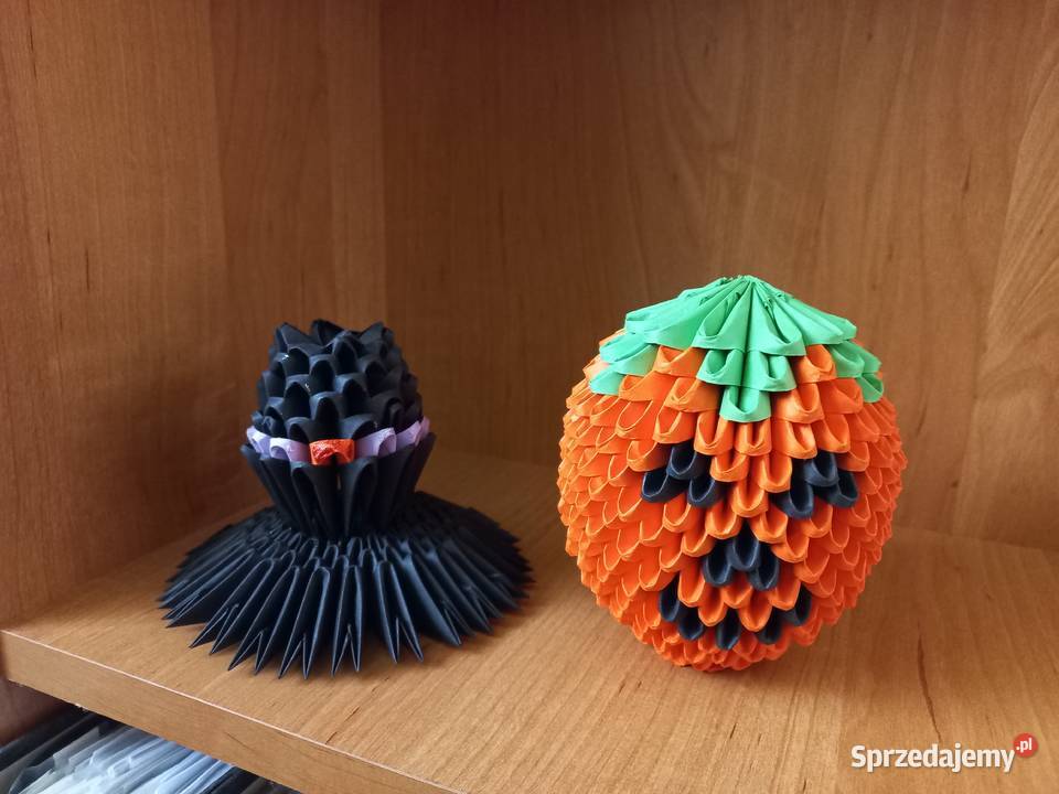 Dynia na Halloween z czapką czarownicy dekoracja Rękodzieło Puławy