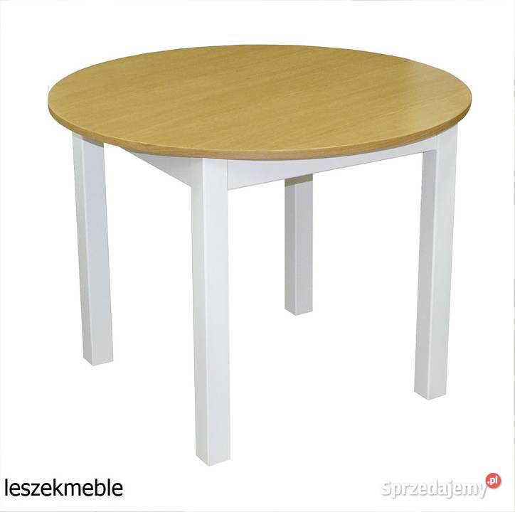 STÓŁ OKRĄGŁY FI 90 DREWNIANY DĄB BIAŁY ŁAWA Tołkiny sprzedam