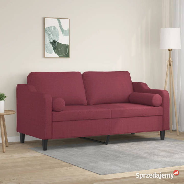 2osobowa sofa z poduszkami winna czerwień 140 Warszawa