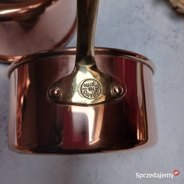 Mały miedziany garnek miedziany rondel komplet 2