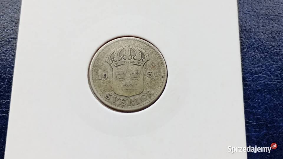 Stare monety 25 ore 1931 Szwecja srebro Lesko