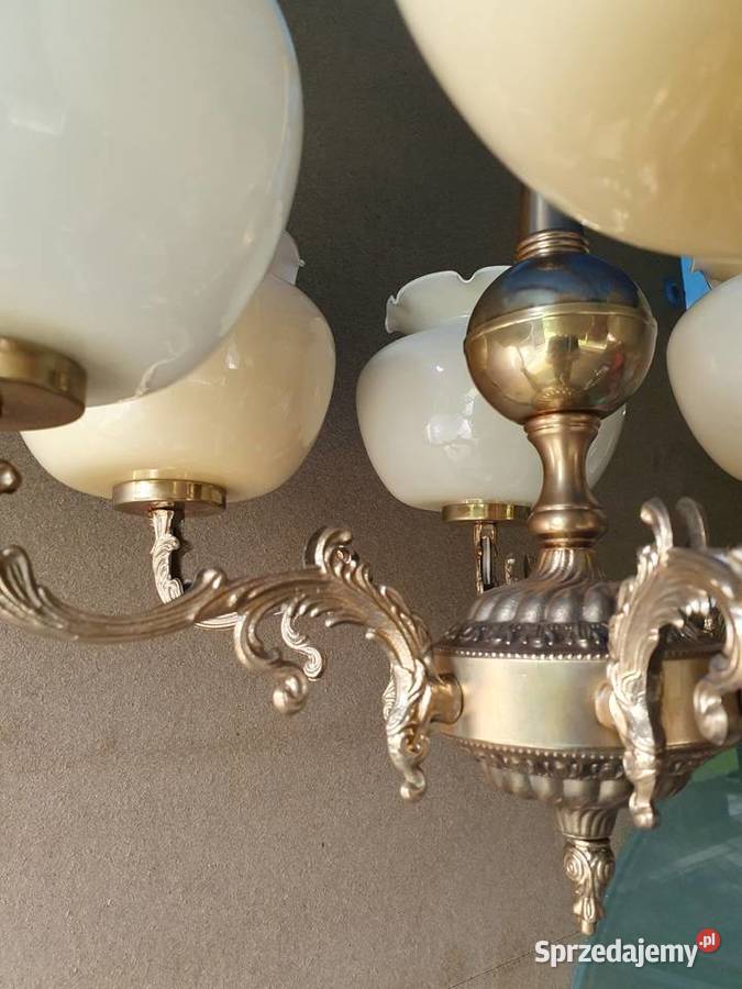 Lampa Żyrandol mosiądz 6 ramienny Siemianowice Śląskie