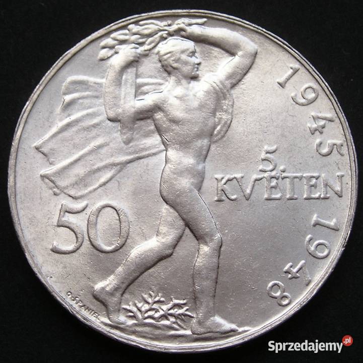 Czechosłowacja 50 koron 1948 SREBRO stan 1 Łódź sprzedam
