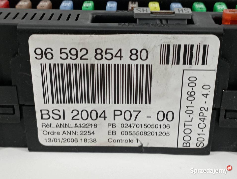 SKRZYNKA BSI 9659285480 P07 Citroen C3 I Rok produkcji 2006