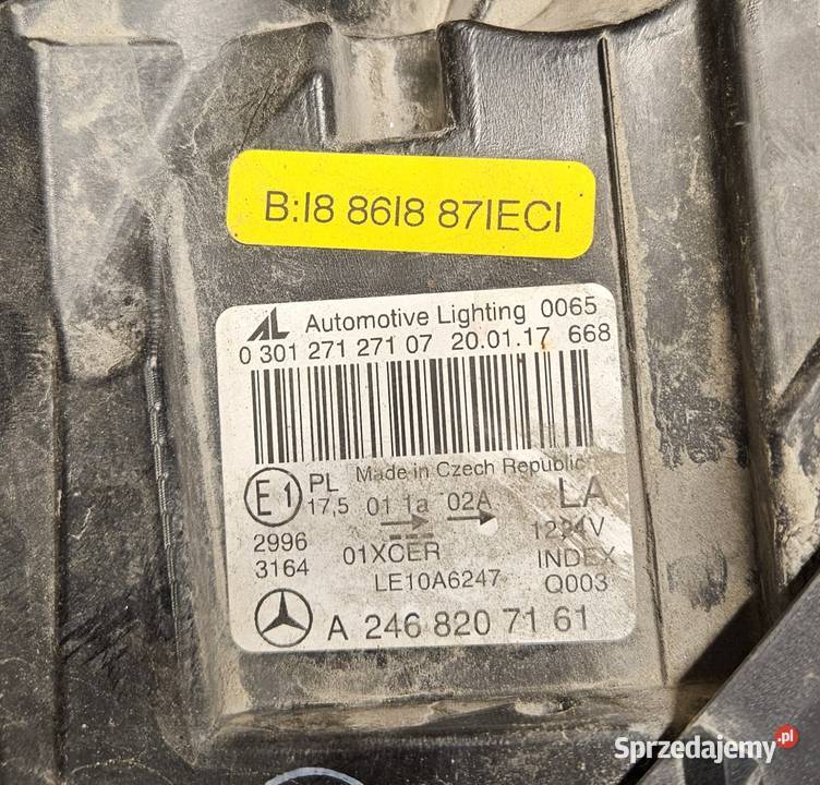 Mercedes Benz W246 lampy przód bixenon komplet