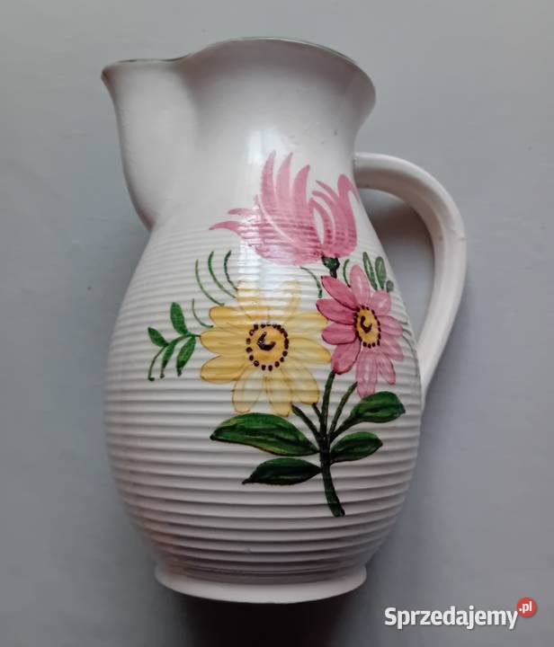 Fajansowy dzbanek art deco Hertwig Hatzhutte wielkopolskie Koźminek