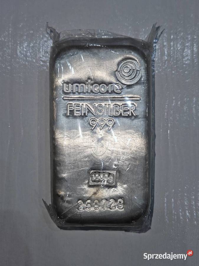 Sztabka srebra 1 1000g srebrna UMICORE 999 sprzedam