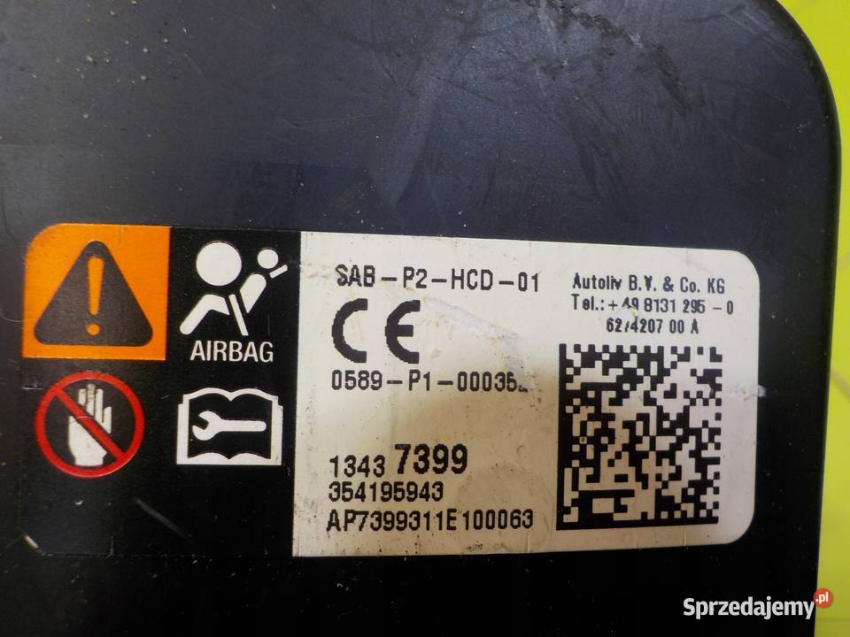 ZAFIRA C 14r 5D AIRBAG poduszka fotela prawa mazowieckie