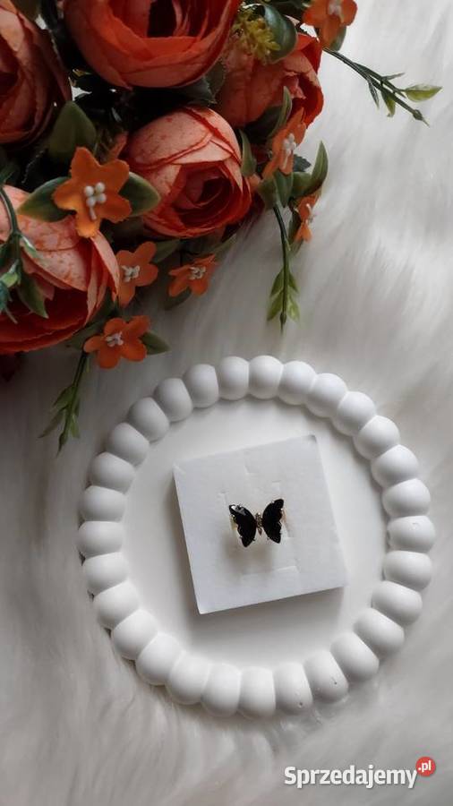 Piękny elegancki pierścionek czarny motyl Olkusz sprzedam